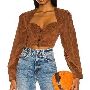 Revolve Tularosa Rylan Corduroy Crop Top in Cappuccino Brown. Size M. NWT!